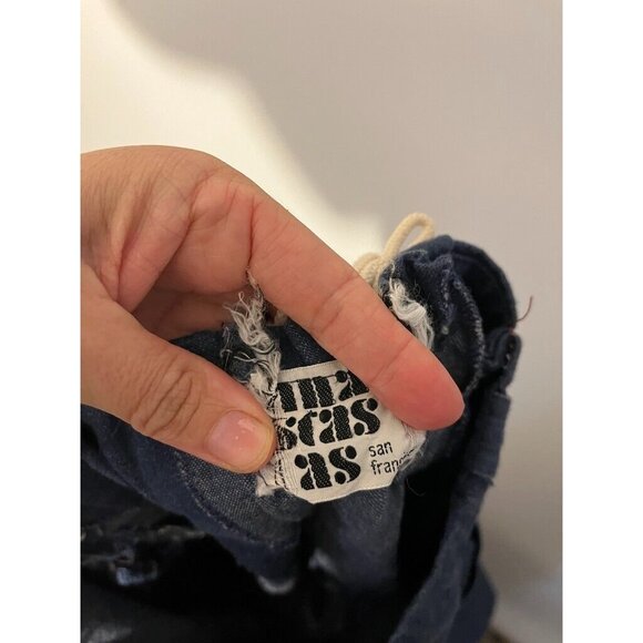 VTG Anastasas Womens 70s Dark Wash Denim Lace Front Bellbottom Flare Jeans 28x31 - Picture 14 of 14